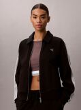 Black Colour-Blocked French Terry Zip-Thru Jumper  Women