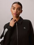 Black Colour-Blocked French Terry Zip-Thru Jumper  Women