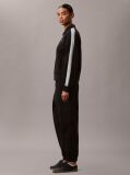 Black Colour-Blocked French Terry Zip-Thru Jumper  Women