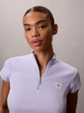 Purple Monologo Patch Rib Zip Top  Women