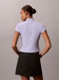 Purple Monologo Patch Rib Zip Top  Women
