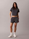 Grey Towel Terry Cropped Short Sleeve Top  Women