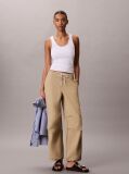 Brown Relaxed Soft Nylon Trousers  Women