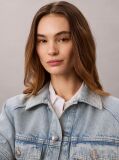 Denim Boxy Logo Tape Denim Jacket  Women