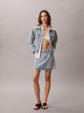 Denim Boxy Logo Tape Denim Jacket  Women
