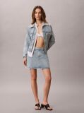 Denim Logo Tape Denim Mini Skirt  Women
