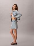 Denim Logo Tape Denim Mini Skirt  Women
