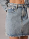 Denim Logo Tape Denim Mini Skirt  Women