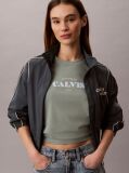 Green Retro Logo Crew Neck T-Shirt  Women