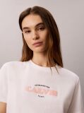 White Retro Logo Crew Neck T-Shirt  Women