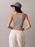 Grey Embroidered CK Logo Rib Tank Top  Women