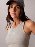 Grey Embroidered CK Logo Rib Tank Top  Women