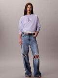 Purple French Terry Monologo Crewneck Sweatshirt  Women