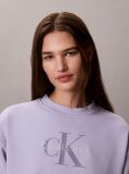 Purple French Terry Monologo Crewneck Sweatshirt  Women