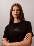 Black Monologo Crew Neck T-Shirt  Women