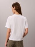 Λευκό T-Shirt Με Boxy Γραμμή Και Μονόγραμμα  Γυναίκα