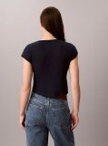 Μπλε T-Shirt Με Baby Fit Και Λογότυπο Varsity  Γυναίκα