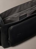 Black Saffiano Emblem Logo Messenger Bag  Men