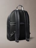 Black Logo Strap Smooth Dome Backpack  Men