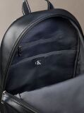Black Logo Strap Smooth Dome Backpack  Men