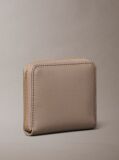 Beige Foil Logo Square Zip Wallet  Women