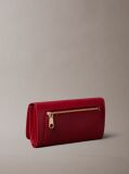 Red Leather RFID Monogram Longfold Wallet  Women