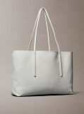 White Allover Monogram Logo Tote Bag with Pouch  Women
