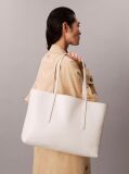 White Allover Monogram Logo Tote Bag with Pouch  Women