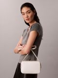 White Allover Monogram Logo Camera Bag  Women