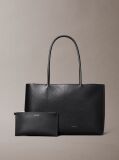 Black Emblem Perforated Leather Tote  Women