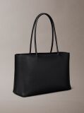 Black Emblem Perforated Leather Tote  Women