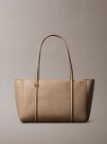 Beige Pebble Grain Tote Bag  Women