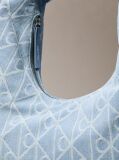 Denim Allover Emblem Logo Denim Crescent Bag  Women