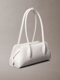 White Emblem Logo Pebble Shoulder Bag  Women