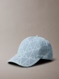 Denim Allover Emblem Logo Denim Baseball Cap  Women