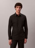 Black Slim Stretch Button-Down Shirt  Men