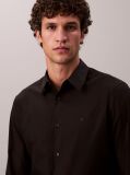 Black Slim Stretch Button-Down Shirt  Men
