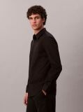 Black Slim Stretch Button-Down Shirt  Men