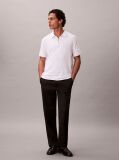 White Supima Cotton Short-Sleeve Zip Polo  Men