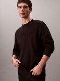 Black Embossed Logo Crew-Neck Sweatshirt  Men
