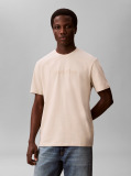 Beige Graphic Logo T-shirt  Men