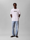 White Fade Logo Crew Neck T-Shirt  Men