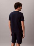 Μπλε T-Shirt Με Ριγέ Υφή Και Στρογγυλή Λαιμόκοψη  Άνδρας