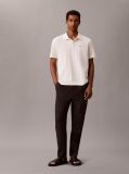 White Textured Stripe Polo Shirt  Men