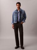 Blue Slim Straight Fit Stripe Shirt  Men