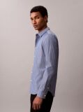 Blue Slim Straight Fit Stripe Shirt  Men