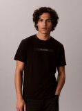 Μαύρο T-Shirt Με Επαναλαμβανόμενο Γραφικό Λογότυπο Και Στρόγγυλη Λαιμόκοψη  Άνδρας