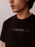 Μαύρο T-Shirt Με Επαναλαμβανόμενο Γραφικό Λογότυπο Και Στρόγγυλη Λαιμόκοψη  Άνδρας