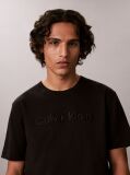 Μαύρο T-Shirt Από Μεταξένια Πλέξη Με Κεντημένο Λογότυπο  Άνδρας