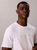 Λευκό T-Shirt Από Μεταξένια Πλέξη Με Κεντημένο Λογότυπο  Άνδρας
